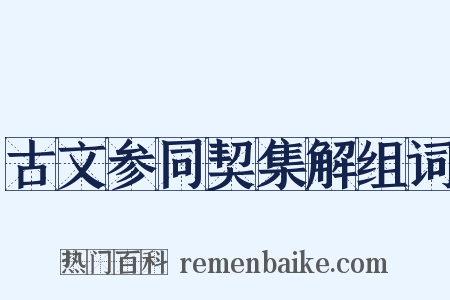 古文参同契集解组词是什么意思的图片